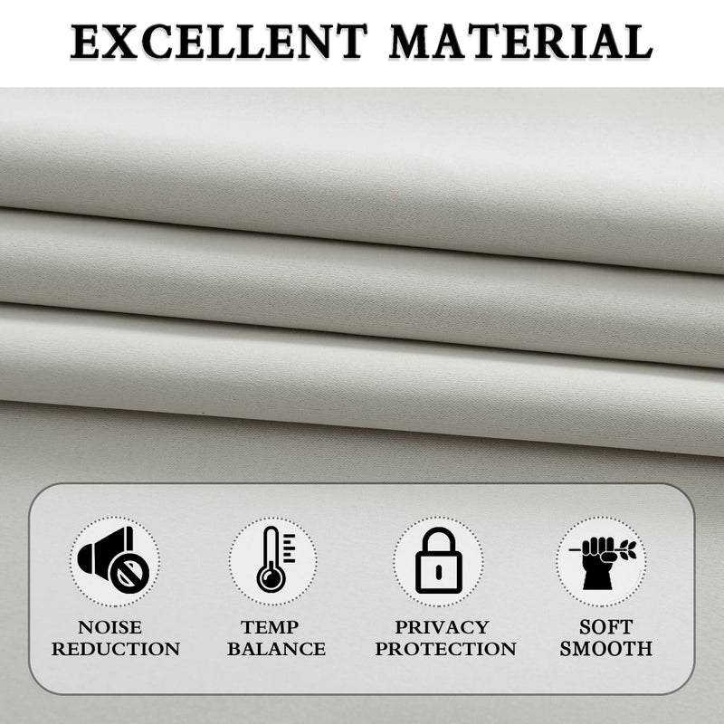 DONREN Light Gray Blackout Curtains - All Season Thermal Insulated Rod Pocket Room Darkening Curtains for Bedroom (2 Panels,42 x 63 Inch) - Image 5